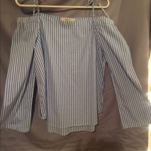 Striped blue and white blouse